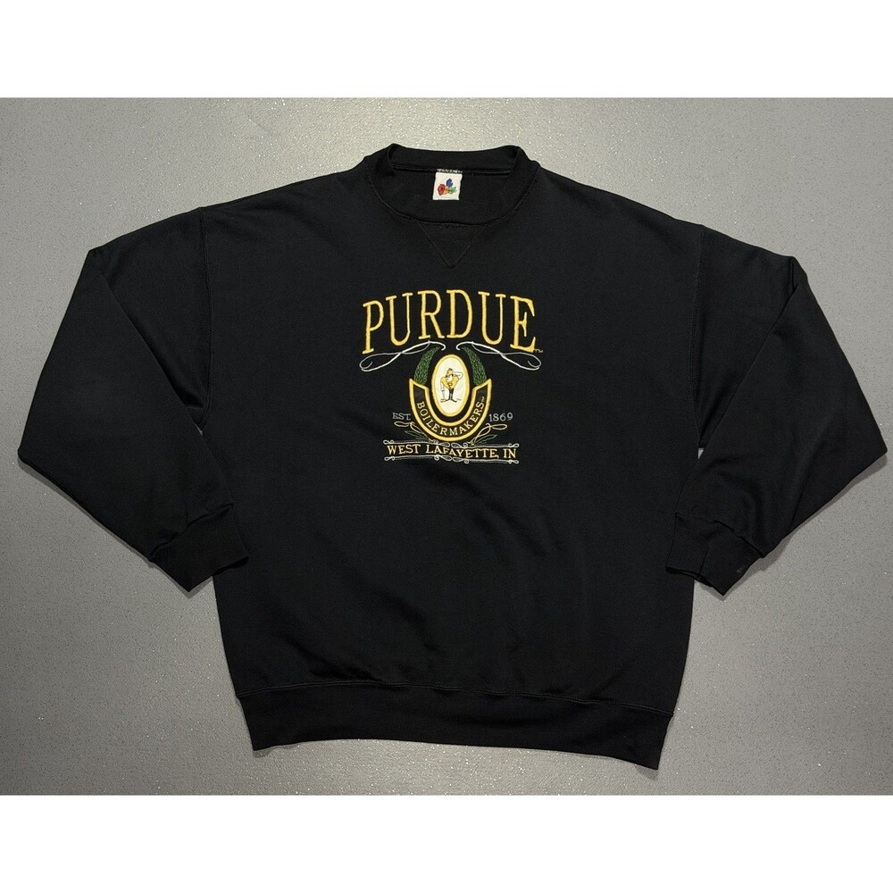 VTG Purdue Boilermakers Sweatshirt Men XL NCAA Crewneck Midwest Embroidery USA